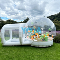 Dôme à bulles gonflable transparent avec tunnel, maison à bulles gonflable transparente pour fête d'anniversaire