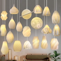 Lampe suspendue créative en acrylique LED imprimée en 3D avec lumière blanche chaude douce 2700K 36V pour hôtels et restaurants