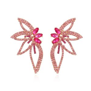 Pendientes de Lujo Ligero con Dijes Geométricos Calados y Hojas de Diamantes Chapadas en Oro, Regalo para Amigos, Unisex - Product Image 2