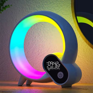Lonvel alta calidad Original BT2301 App Control G-forma atmósfera LED noche luz BT altavoz música lámpara despertador luz inteligente - Product Image 3