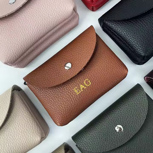 Mini monedero de piel sintética con nombre personalizado y bolsa de almacenamiento de efectivo para mujer, tarjetero de piel sintética con guijarros suaves - Product Image 6