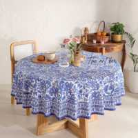 Nappe blanche 100% coton 275 Cms main bloc imprimé brodé chemins de table floraux bien absorbant 20 feuilles prix pas cher