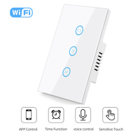 LangYeao US Volets roulants électriques Rideau Tuya WiFi + BLE Touch Wall Switch Alexa Voice Control APP Remote Control