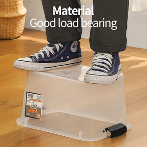 Xingsheng <span class=keywords><strong>Quart</strong></span> Hộp Đựng Đồ Ăn Nhẹ Bằng Nhựa Trong Suốt 25L Có Tay Cầm Bánh Xe Hộp Đựng Đồ Chơi Trong Suốt Chịu Tải Nặng - Product Image 3