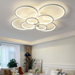 Glanzende Led Plafondlamp Dimbaar Moderne Ringen Flush Mount Plafond Verlichtingsarmatuur Voor Woonkamer - Product Image 1