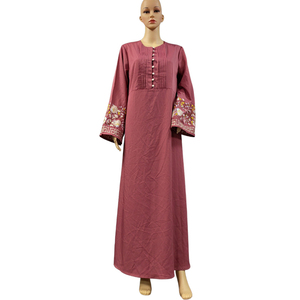 100% Polyester Southeast Asia <strong>Model</strong> <strong>Abaya</strong> Muslim Women Embroidery Dress <strong>Abaya</strong> Free Size Malaysia Ladies Modest Robe Dress - Product Image 3