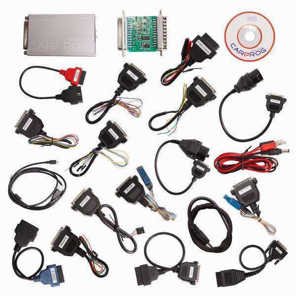 Carprog Full V10.93 CAR PROG Full Set Auto Repair Tool Car Prog ECU Programmer Reset Tool With 21 Adapters
