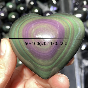 Venta al por Mayor de Corazones de Obsidiana Arcoíris, Cristal Curativo Natural Pulido para Decoración del Hogar y Regalos Navideños - Product Image 4