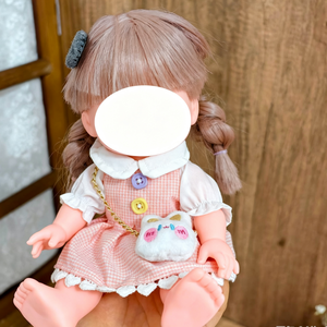 [<b>Cloth</b> Only] Attractive Spring and Autumn Princess Dress for 26cm <b>Doll</b>, Checkered Rabbit Head Bag Set - Product Image 2