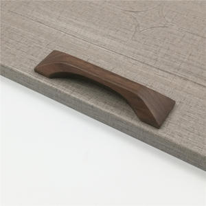 European Minimalist Style Solid Wood Cabinet Doors Drawers <b>Black</b> Walnut Kitchen Cabinets Original Wood <b>Wardrobes</b> Door <b>Handles</b> - Product Image 4