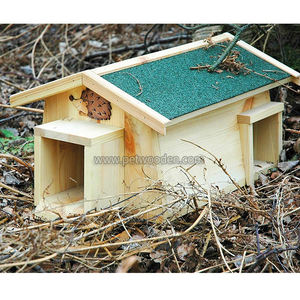 Protezione Anti-tempo in legno riccio casa gabbia riccio con 2 ingressi/protezione da gatti legno Logo personalizzato pasta di stampa - Product Image 2