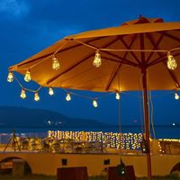 Guirlande lumineuse LED solaire d'extérieur en corde de chanvre et fil de cuivre, vintage, pour jardin et fêtes