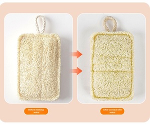 Éponge à récurer UMI 100% Loofah, biodégradable, compostable, carrée, épaisseur 4 mm, haute absorption, zéro déchet - Product Image 3
