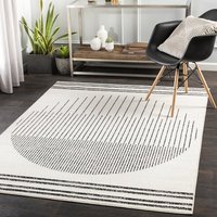 Tapis d'intérieur moderne au design abstrait noir/ivoire, couleur personnalisée, lavable en machine