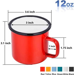 Tasses à café et à lait en émail blanc pour sublimation, 350ml, 500ml, 750ml, 1200ml, 3000ml – Idéales pour le camping – Offre spéciale Noël - Product Image 6