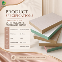 Panneau MDF mélaminé Jinbase 18 mm, rose champagne mat E0 1220x2440 mm, panneau de fibres à densité moyenne mélaminé pour meubles
