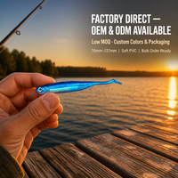 Leurre souple en plastique pour eau salée, Swimbait réaliste à queue en pointe, avec yeux de poisson 3D, type Shad, pour Pargo, Dorade, et Poisson-plate, Vente en gros