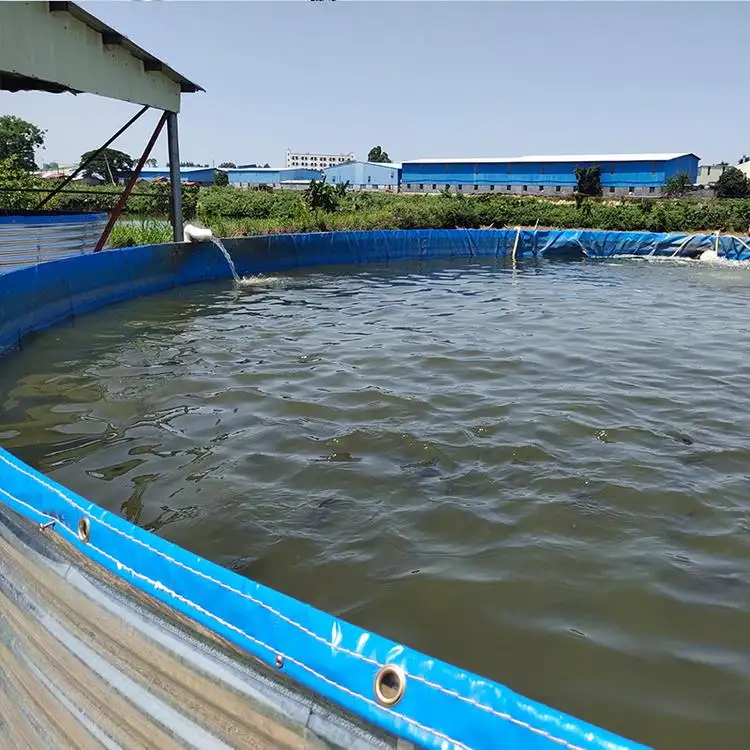 PVC and HDPE lining Biofloc Tank fish farming steel tank galvanized corrugated plates