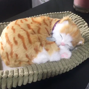 Tượng Mèo Nhồi Bông Kích Thước Cuộc Sống Mèo Tương Tác Tabby Ngủ Màu Cam Mèo Nuôi Tôi Thú Cưng Ngủ Đáng Yêu - Product Image 4