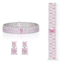 Nouveauté 2025 : Ensemble deux pièces collier et bracelet pour femme, motif Fleur de Glace, en laiton plaqué rhodium, vente en gros usine