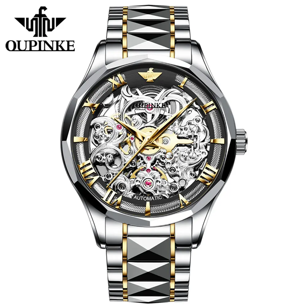 Oupinke 3168 OEM LOGO Supply частная марка часы новый дизайн маховик хронограф мужские часы Роскошные Механические наручные часы