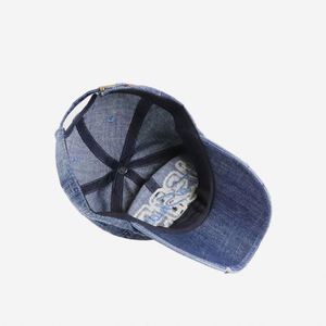Casquette de baseball unisexe en jean vieilli, modèles variés, 6 panneaux, avec broderie 3D en relief et tissu courant – Vente en gros - Product Image 6