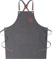 Tablier de cuisine en toile noire personnalisé avec logo, réglable, pour barista, boulanger, barbecue, jardin, et pour les professionnels du thé au lait - Vente en gros