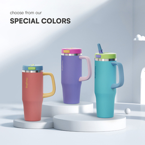 Hồng ling biểu tượng tùy chỉnh xách tay 32 oz Tumbler với xử lý và rơm nắp cách nhiệt cup tái sử dụng nước bằng thép không gỉ chai cho phụ nữ người đàn ông - Product Image 2