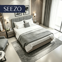 Ensemble de chambre d'hôtel avec service complet, style personnalisé, port de charge USB, design de luxe pour hôtels d'affaires, fournisseur FF&E