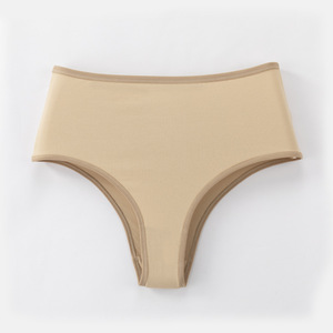 Braguitas de cintura alta para mujer, mezcla de algodón, sin costuras, de punto, color liso, sin tanga, ropa interior diaria. - Product Image 2