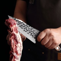 Marteau portatif fait à la main sculpture couperet à viande forgé chasse survie désossage couteau de boucher pour l'extérieur