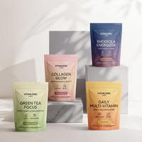 Sachet refermable personnalisé avec logo, mat, biodégradable, pour thé, café, snacks, avec fermeture éclair Mylar