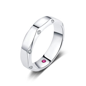 แหวนแต่งงานสุดหรูสีเงินสเตอร์ลิง14K ประดับเพชรธรรมชาติสำหรับงานหมั้นแหวนแต่งงานแบบคลาสสิก - Product Image 1