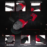 Kit de meuleuse d'angle sans fil professionnelle, protection détachable antirouille pour le meulage et la découpe du métal et du béton, avec batterie