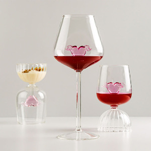 Copo de Vidro para Vinho, Copos de Iogurte para Sobremesa, Utensílios de Bebida para Festas e Restaurantes, Copo de Vinho Tinto em Forma de Coração Romântico - Product Image 4