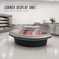 Vitrine Réfrigérée pour Viande Fraîche - Armoire d'Angle Intérieure/Extérieure, Réfrigérateur Commercial à Refroidissement par Air pour Supermarché
