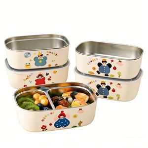 กล่องอาหารกลางวันสแตนเลสหุ้มฉนวนพร้อมช่องแบ่งลายการ์ตูนสำหรับพนักงานออฟฟิศและนักเรียน - Product Image 2