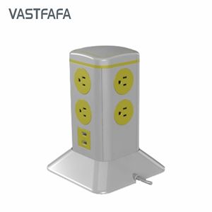 Vastfafa Multiprise verticale pivotante 8 voies avec 8 prises CA 15A, ports USB, <span class=keywords><strong>norme</strong></span> UE CE pour technologie <span class=keywords><strong>NFC</strong></span>, usage résidentiel - Product Image 4