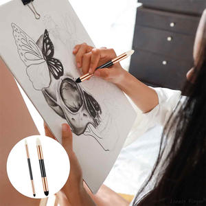 قطعتان من فرشاة الرسم الإسفنجية للفنانين ذات الرأس المزدوج، قابلة للغسل وإعادة الاستخدام، أدوات رسم ناعمة للباستيل 17-14.7 سم - Product Image 6