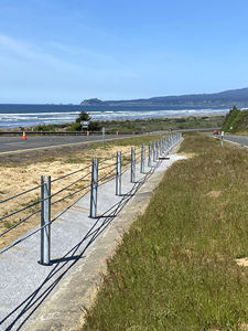 Resistente sistema di barriera per cavi flessibili a fune in acciaio zincato a sei corde a fune per traffico e parchi panoramici - Product Image 3