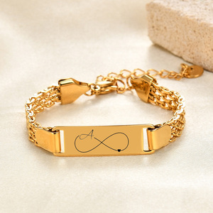 NIBASTAR – Bracelet en maille d'acier inoxydable, 8mm, cœur infini gravé, pour enfants, cadeau de bijoux - Product Image 3