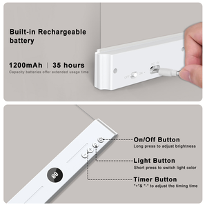 Lampe <span class=keywords><strong>de</strong></span> lecture LED 2-en-1 améliorée, 3 températures <span class=keywords><strong>de</strong></span> couleur, 3 niveaux <span class=keywords><strong>de</strong></span> luminosité, 1200 mAh, lampe <span class=keywords><strong>de</strong></span> chevet pour la lecture - Product Image 6