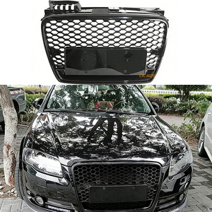 Grille avant modifiée RS4 pour radiateur <span class=keywords><strong>Audi</strong></span> <span class=keywords><strong>A4</strong></span> grille de ligne normale RS4 grille 2005 <span class=keywords><strong>2007</strong></span> 2008 - Product Image 3