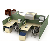 Muebles Grandes: Estación de Trabajo Modular en Forma de L para 6 Personas, Cubículo Moderno de Aluminio para Oficina, Escritorio para Personal, Almacén, Hospital
