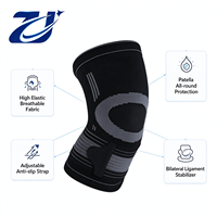 Genouillère en tricot élastique et respirant avec conception de compression et sangle réglable pour usage quotidien et entraînement