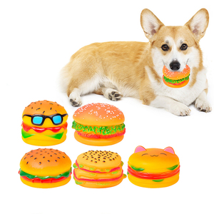 Jouet à mâcher pour chiots en forme de hamburger en vinyle, jouet pour animaux de compagnie, promotion en magasin d'animaux, cadeau, résistant aux morsures, sonore, jouet pour molaires - Product Image 1