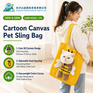 Tas Jinjing Grosir untuk Hewan Peliharaan, Tas Selempang untuk Kucing, Tas Bahu untuk Anjing dan Kucing Kecil, Perlengkapan Hewan Peliharaan untuk Perjalanan Luar Ruangan yang Bernapas - Product Image 1