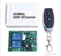 Interrupteur à télécommande sans fil AC AC90-250V 2CH 10A Module récepteur relais 2 canaux RF 433 Mhz Télécommandes QIACHIP KR2202-4