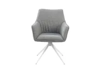 Fauteuil pivotant enveloppant Boucl avec dossier en coquille, hauteur réglable, design moderne, chaise de salle à manger pour la maison ou le bureau (DC-5050)