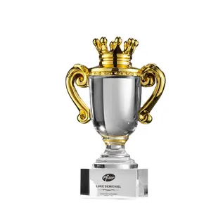 Hochwertige K9 Crystal Glass Trophy Basketball League Champion Award Crown Crafts Trophy